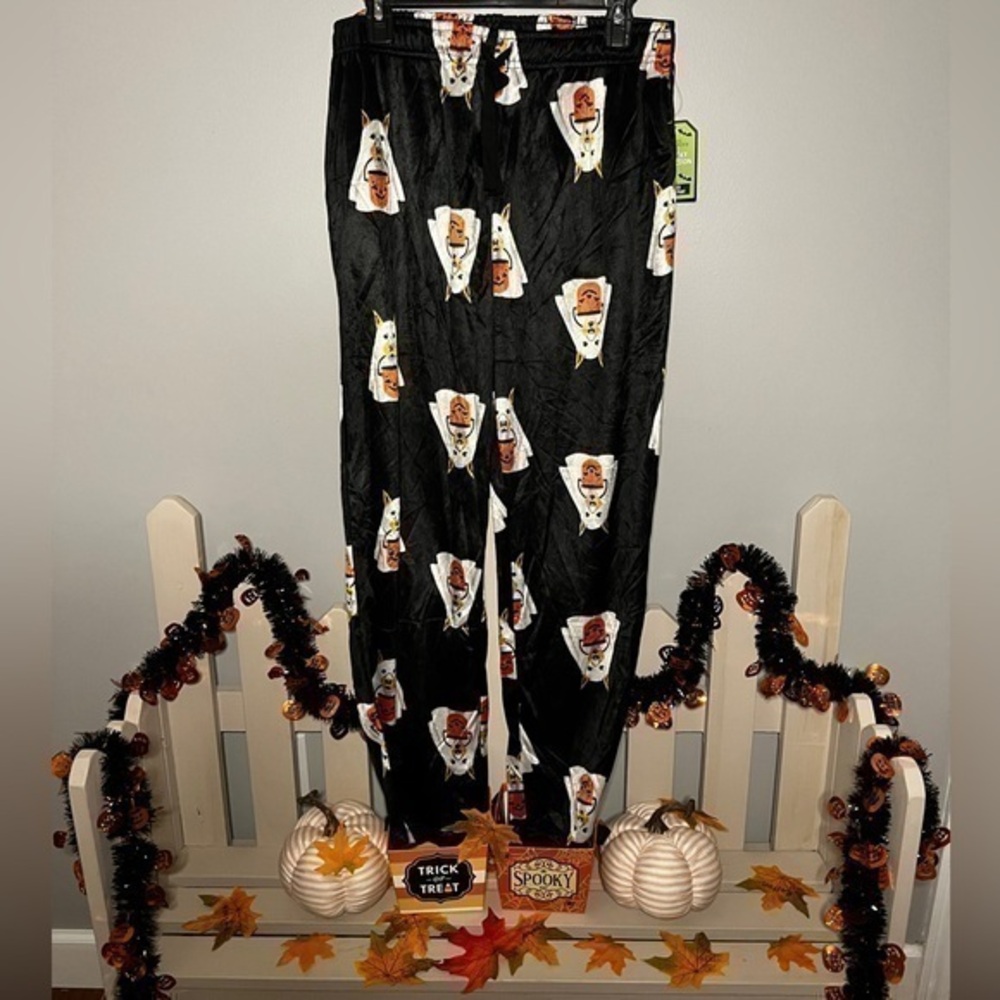 Basic Resources Spooky Collection Halloween Ghost Dog Fleece Pants Size Medium